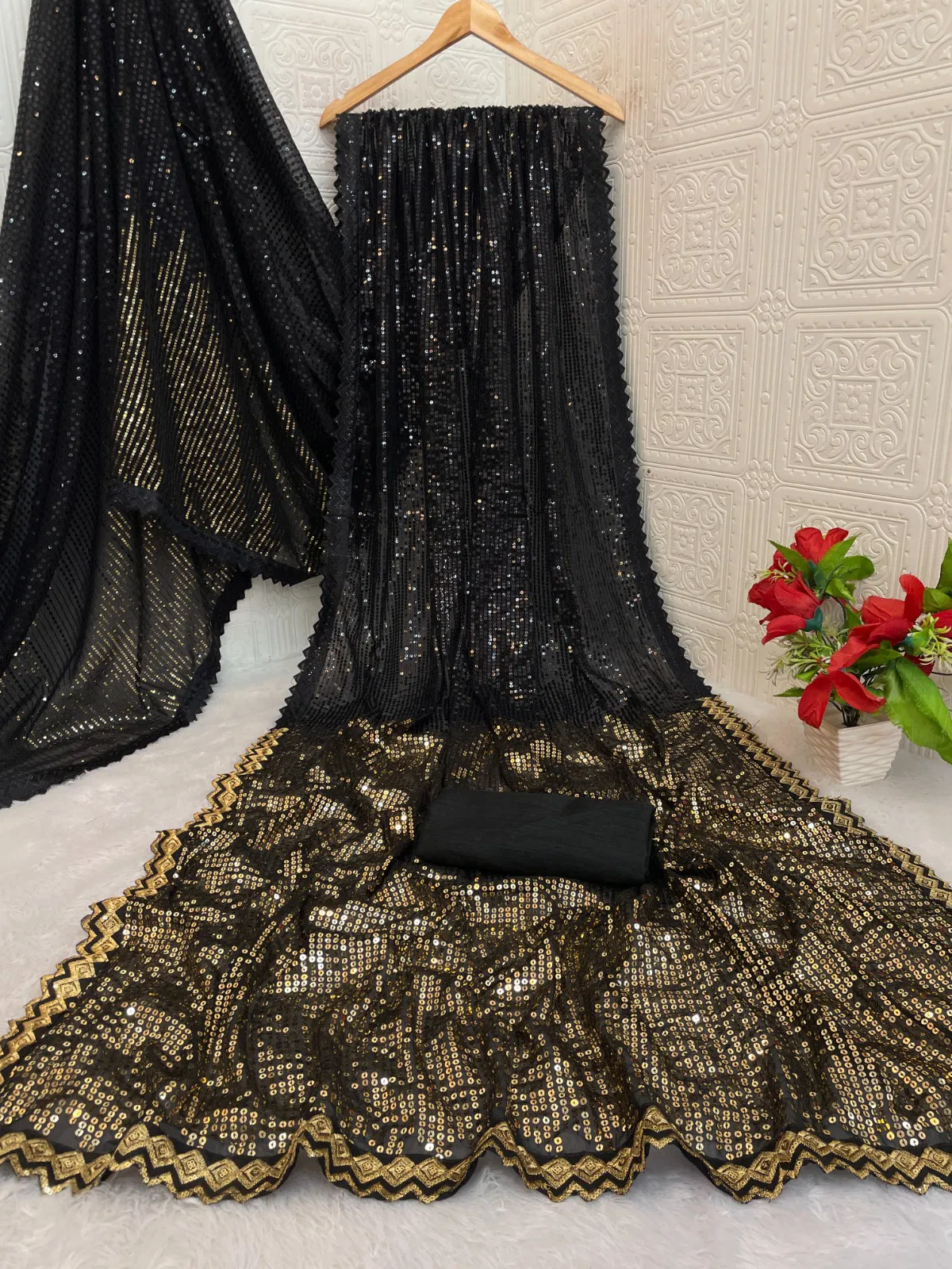 Jr 636 Georgette With Embroidery Work Saree Best Wholesale Shop In Surat